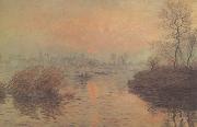 Claude Monet Sunset on the seine,Winter Effect (nn02) oil painting reproduction